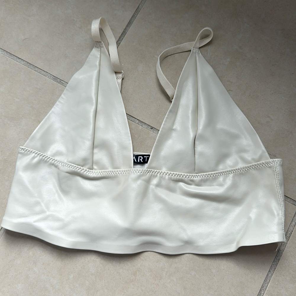 Cream leather top